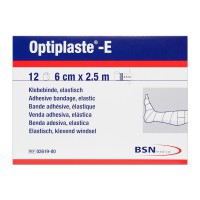 Optiplaste-E (ex-elastoplast-E) 6 cm x 2.5 meters: Elastic adhesive cotton and viscose bandage (Box of 12 units)